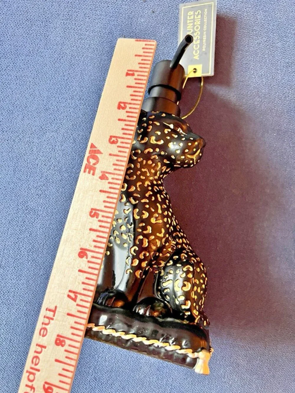 Black & Gold Leopard Soap Pump Elite Bathroom Decor Luxury Animal Print Vanity